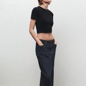 Black Zara Stretch Cropped Tshirt